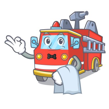 Garson yangın kamyon maskot çizgi film