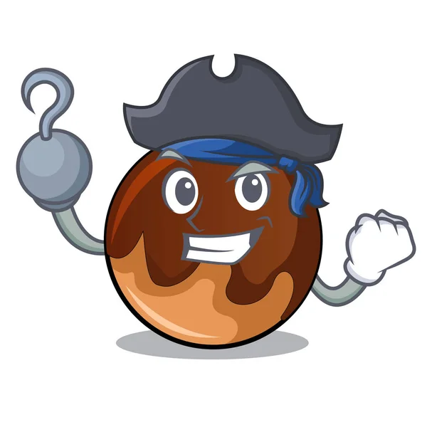 Pirata cioccolato ciambella personaggio cartone animato — Vettoriale Stock