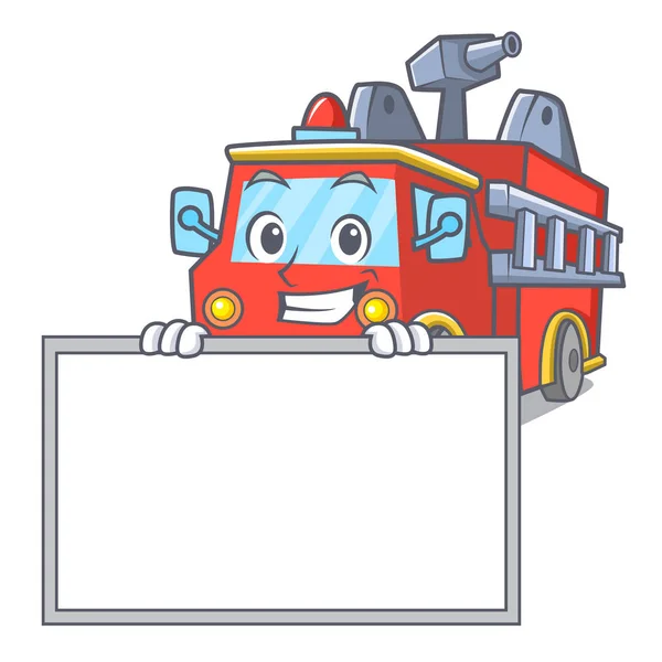 笑与板消防车字符卡通 — 图库矢量图片
