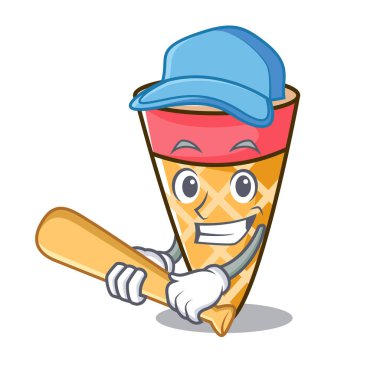İskambil beyzbol dondurma sesi karakter karikatür