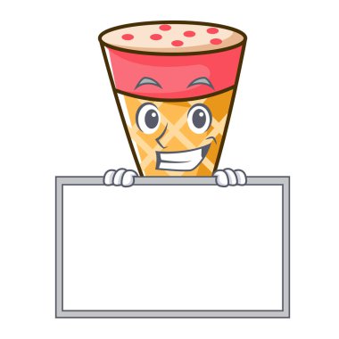 Yönetim Kurulu dondurma sesi karakter karikatür ile sırıtarak