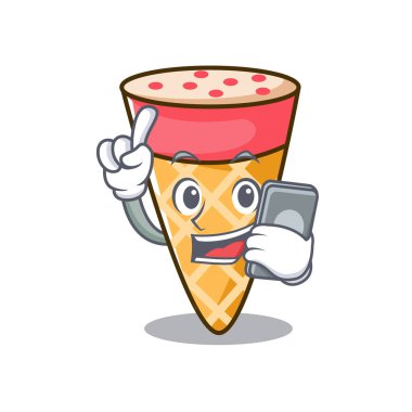 Telefon dondurma sesi karakter karikatür ile