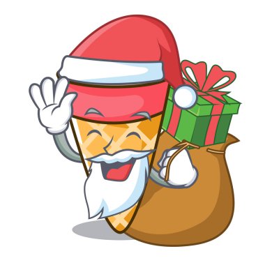 Noel Baba hediye dondurma sesi maskot karikatür ile
