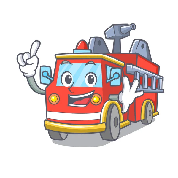 Finger požární vůz kreslený maskot — Stockový vektor