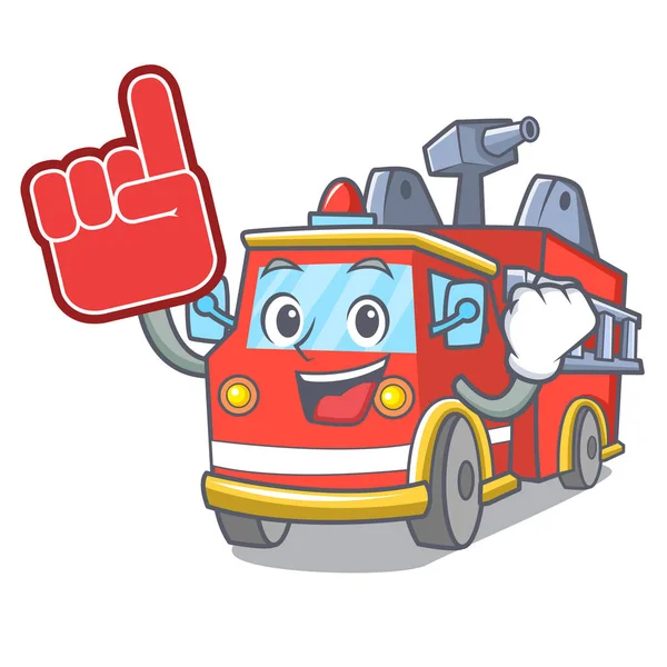 Prst pěna protipožární kreslený maskot truck — Stockový vektor