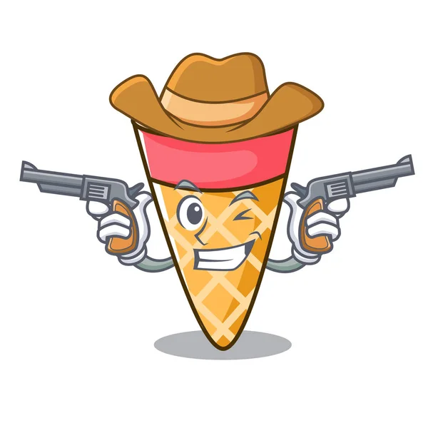 Cowboy sorvete tom de desenho animado personagem —  Vetores de Stock