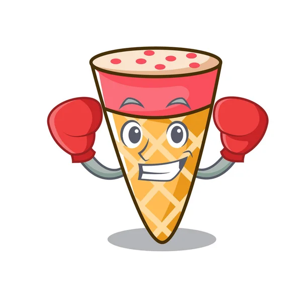 拳击冰淇淋色调字符卡通 — 图库矢量图片