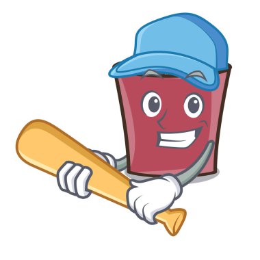 İskambil beyzbol sıcak çikolata karakter karikatür