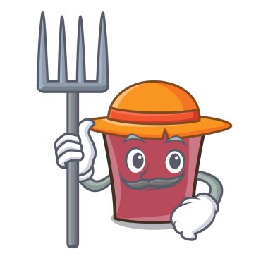 Çiftçi sıcak çikolata karakter karikatür