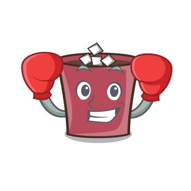 Boks sıcak çikolata karakter karikatür