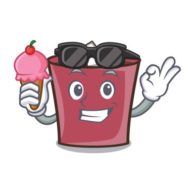 Dondurma sıcak çikolata karakter karikatür ile