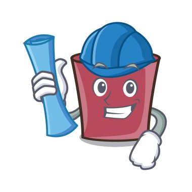 Mimar sıcak çikolata karakter karikatür