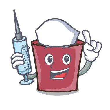 Hemşire sıcak çikolata karakter karikatür