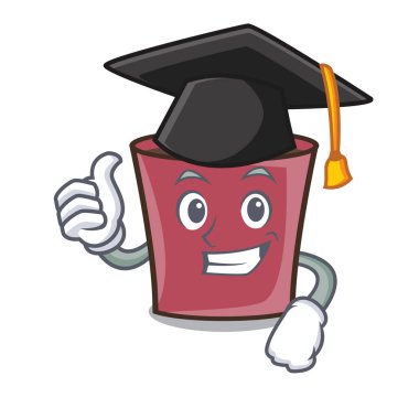 Mezuniyet sıcak çikolata karakter karikatür