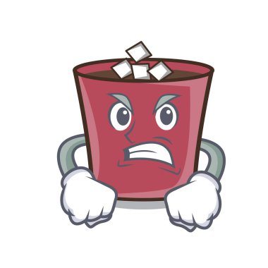 Kızgın sıcak çikolata maskot karikatür vektör çizim