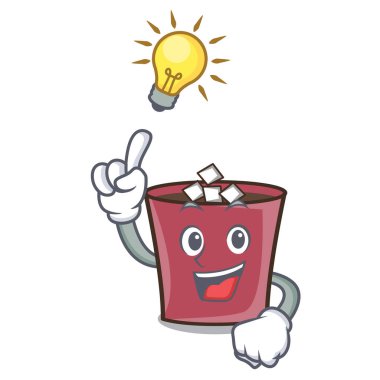 Bir fikir sıcak çikolata maskot karikatür vektör çizim var