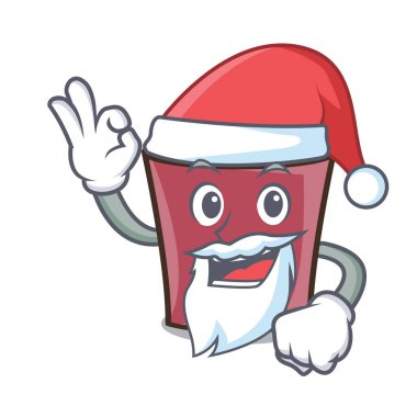 Santa sıcak çikolata maskot karikatür vektör çizim
