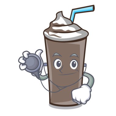 Doktor buz çikolata karakter karikatür vektör çizim