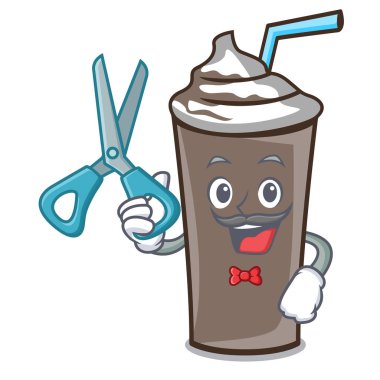 Buz çikolata karakter karikatür vektör çizim berber