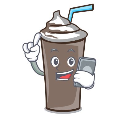 Telefon buz çikolata karakter karikatür vektör çizim ile