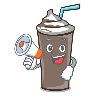 Megafon buz çikolata karakter karikatür vektör çizim ile