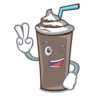 İki parmak buz çikolata karakter karikatür vektör çizim