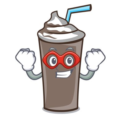 Süper kahraman buz çikolata karakter karikatür vektör çizim