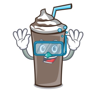 Dalış buz çikolata karakter karikatür vektör çizim