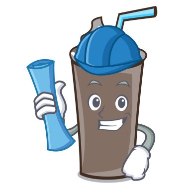 Mimar buz çikolata karakter karikatür vektör çizim