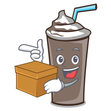 Kutusu buz çikolata karakter karikatür vektör çizim ile