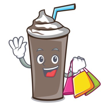 Alışveriş buz çikolata karakter karikatür vektör çizim