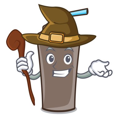 Cadı buz çikolata maskot karikatür vektör çizim
