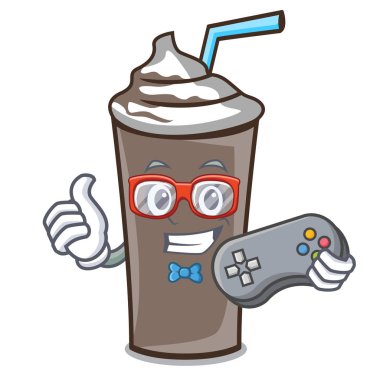 Oyun buz çikolata maskot karikatür vektör çizim