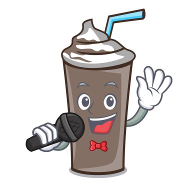 Şarkı buz çikolata maskot karikatür vektör çizim