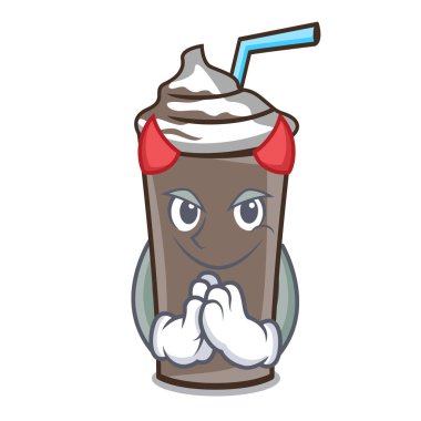 Şeytan buz çikolata maskot karikatür vektör çizim