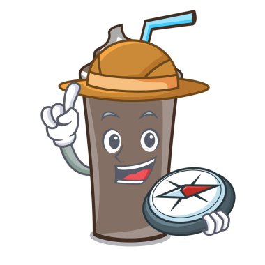 Explorer buz çikolata maskot karikatür vektör çizim