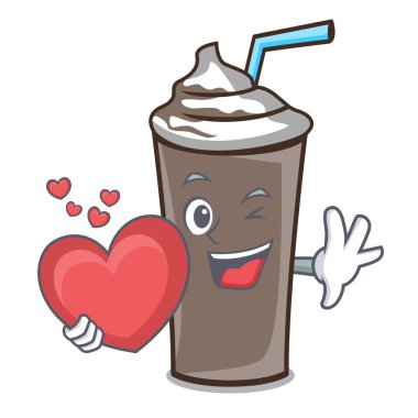 Kalp buz çikolata maskot karikatür vektör çizim ile