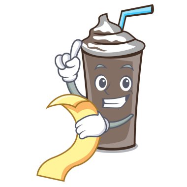 Menü buz çikolata maskot karikatür vektör çizim ile