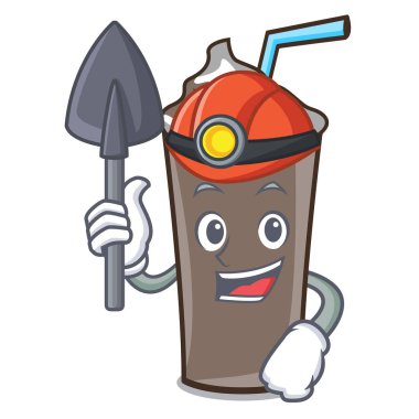 Madenci buz çikolata maskot karikatür vektör çizim