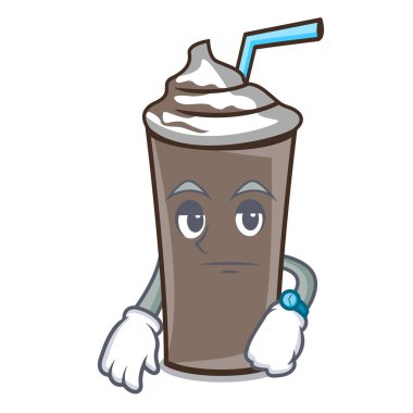 Buz çikolata maskot karikatür vektör çizim bekliyor