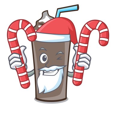Santa şeker buz çikolata maskot karikatür vektör çizim ile