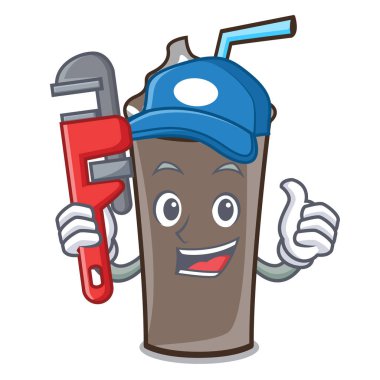 Tesisatçı buz çikolata maskot karikatür vektör çizim