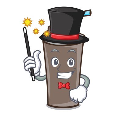 Sihirbaz buz çikolata maskot karikatür vektör çizim