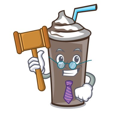 Yargıç buz çikolata maskot karikatür vektör çizim