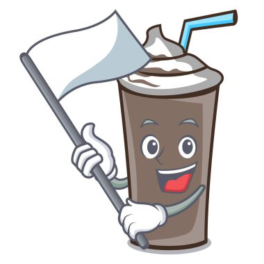 Bayrak buz çikolata maskot karikatür vektör çizim ile