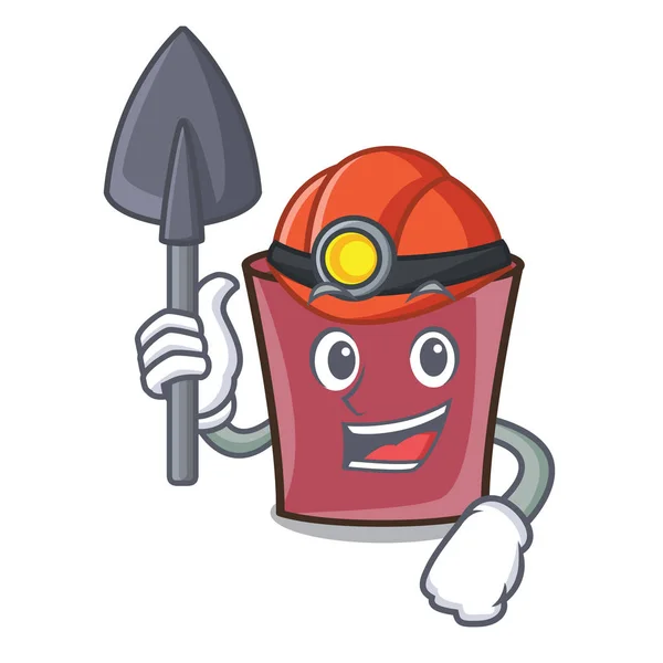 Minero Chocolate Caliente Mascota Dibujo Animado Vector Ilustración — Vector de stock