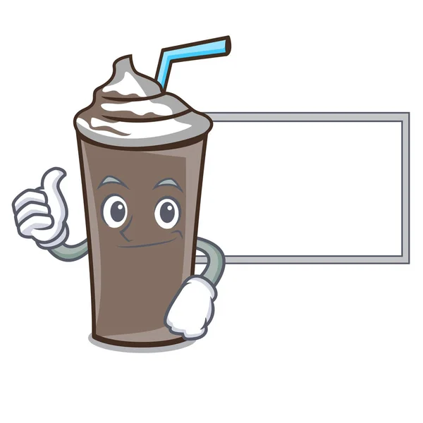 大拇指与板冰巧克力字符卡通矢量插图 — 图库矢量图片