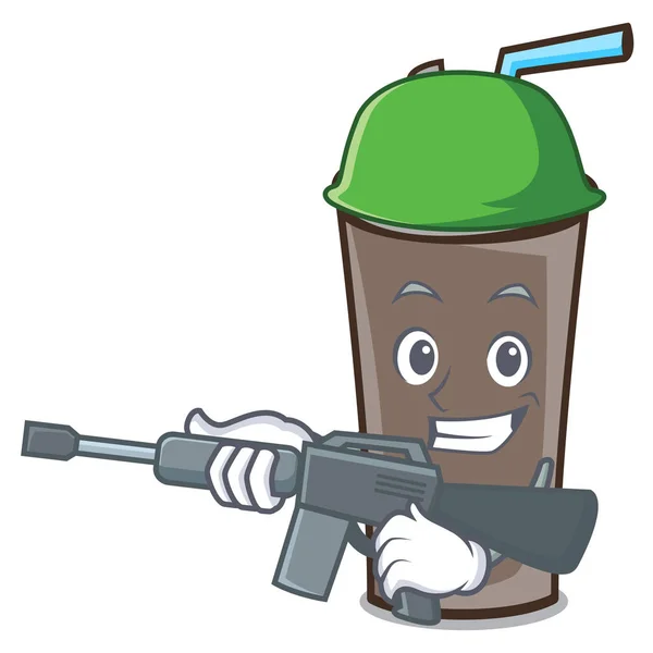 Exército Gelo Chocolate Personagem Cartoon Vetor Ilustração — Vetor de Stock