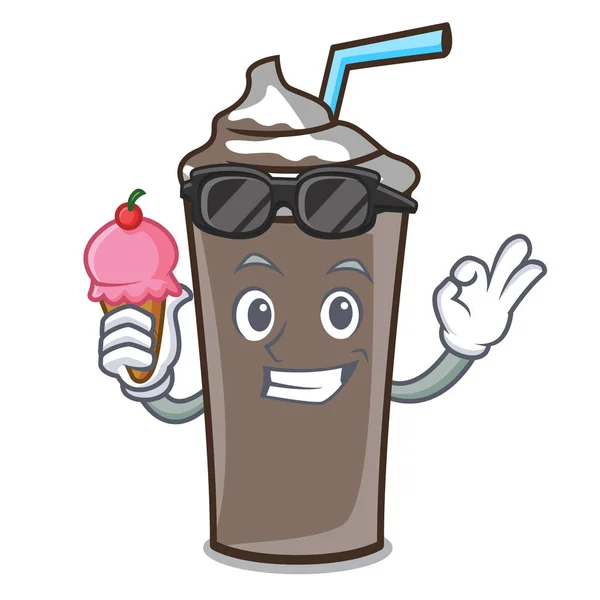 Ice Cream Ice Čokoládové Charakter Kreslené Vektorové Ilustrace — Stockový vektor