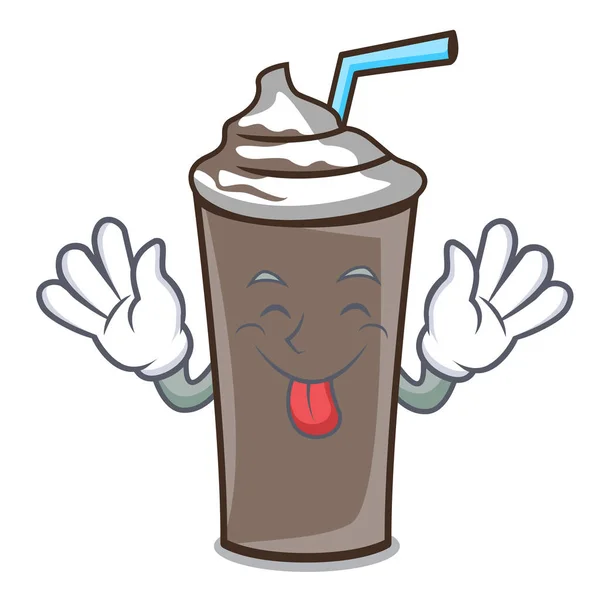 Zunge Raus Eis Schokolade Maskottchen Cartoon Vektor Illustration — Stockvektor
